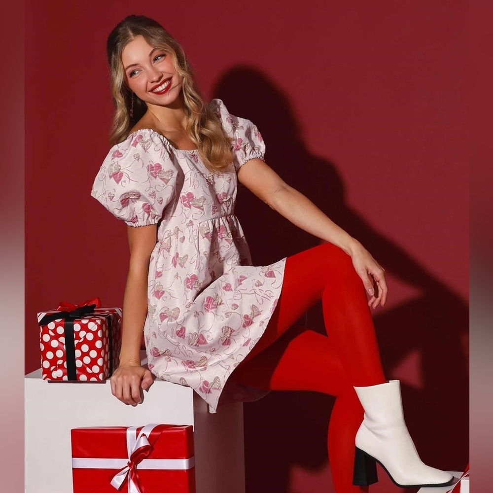 Umgee Pink Heart Mini Dress